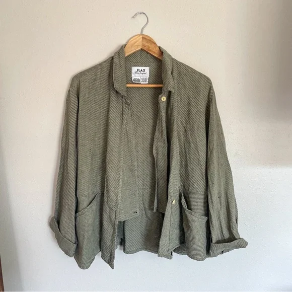 Flax Olive Green Women's Top - Picture 2 of 10
